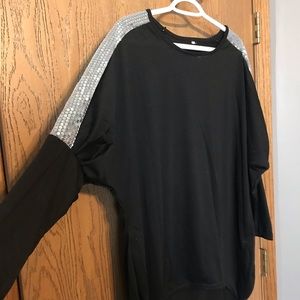 Black sequins shirt XL